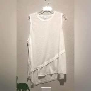 Grace + Karma White Asymmetrical  Sleeveless Top -  Size 1x